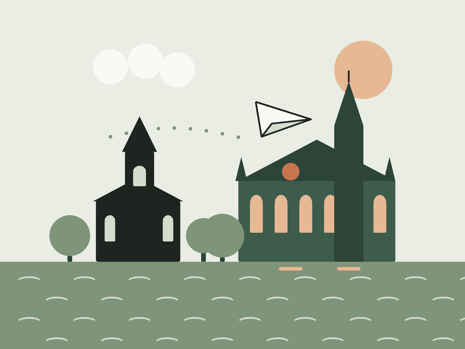 Illustration : Metz, le Temple Neuf, la cathédrale et la Moselle
